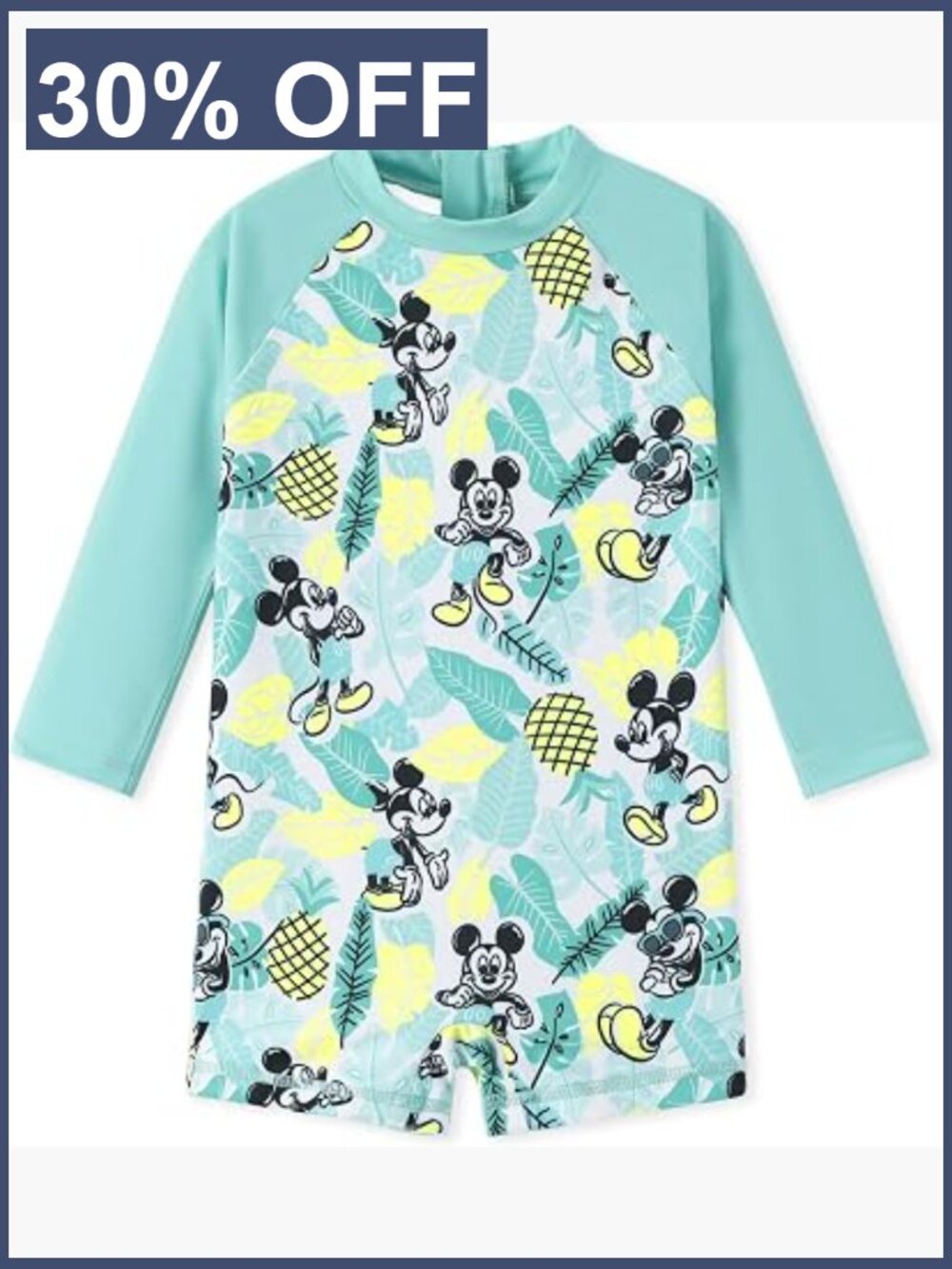 UPF 50+ Baby Boy Rashguard One Piece Swimsuit Long Sleeve Zipper